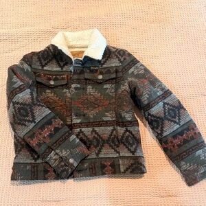 Wrangler Youth Jean Jacket with Patterned Design & Wool lining